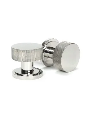 Polished Marine SS (316) Brompton Mortice/Rim Knob Set (Art Deco)