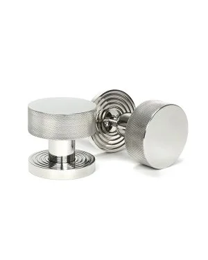 Polished Marine SS (316) Brompton Mortice/Rim Knob Set (Beehive)