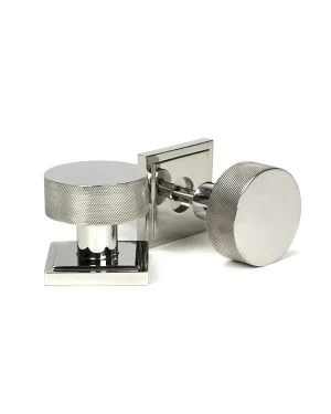 Polished Marine SS (316) Brompton Mortice/Rim Knob Set (Square)