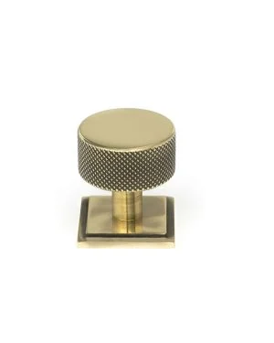 Aged Brass Brompton Cabinet Knob - 32mm (Square)