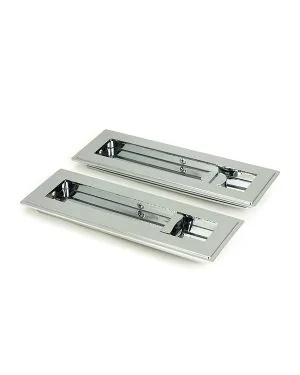 Polished Chrome 175mm Art Deco Rectangular Pull -Privacy Set