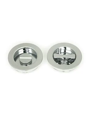 Polished Chrome 60mm Plain Round Pull - Privacy Set