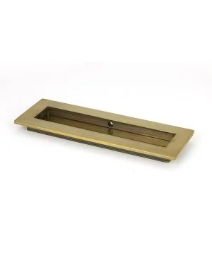 Aged Brass 175mm Plain Rectangular Pull