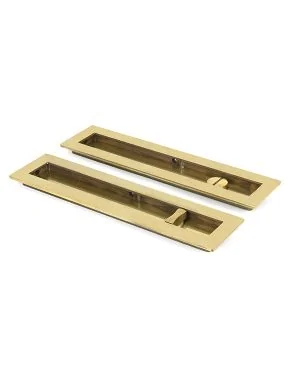 Aged Brass 250mm Plain Rectangular Pull - Privacy Set