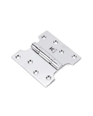 Polished Chrome 4" x 2" x 4"  Parliament Hinge (pair) ss