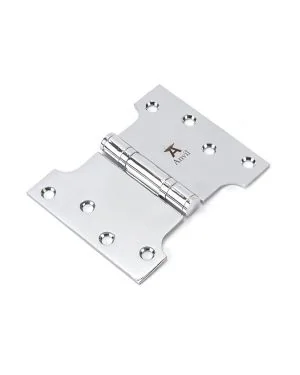 Polished Chrome 4" x 3" x 5"  Parliament Hinge (pair) ss