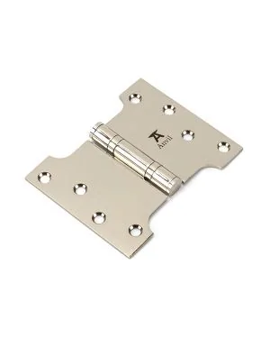 Polished Nickel 4" x 3" x 5"  Parliament Hinge (pair) ss