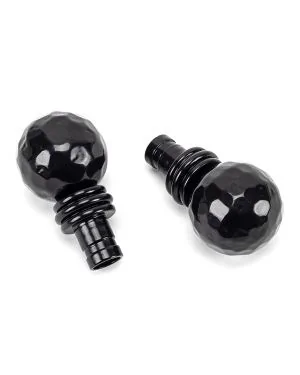 Black Hammered Ball Curtain Finial (pair)