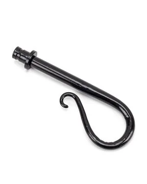 Black Shepherd's Crook Curtain Finial (pair)