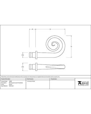 Pewter Monkeytail Curtain Finial (pair)