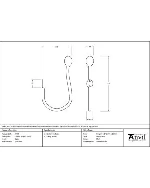 Black Curtain Tie Back (pair)