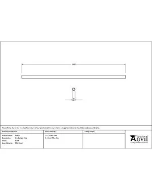 Black 1m Curtain Pole