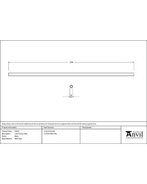 Black 1.5m Curtain Pole