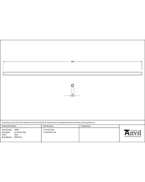 Black 2m Curtain Pole