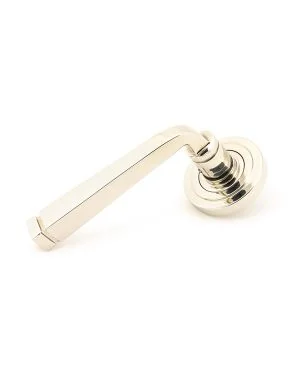 Polished Nickel Avon Round Lever on Rose Set (Art Deco) - Unsprung