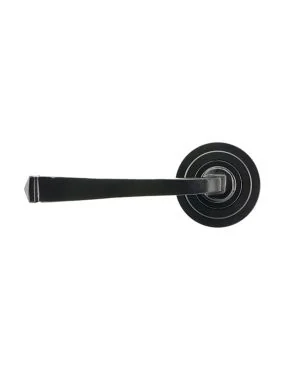 Black Avon Round Lever on Rose Set (Art Deco) - Unsprung