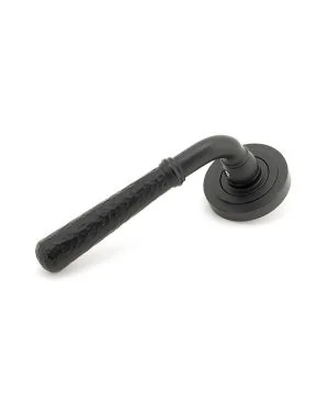 Matt Black Hammered Newbury Lever on Rose Set (Art Deco) - Unsprung