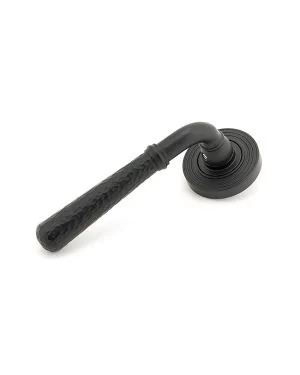Matt Black Hammered Newbury Lever on Rose Set (Beehive) - Unsprung