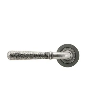 Pewter Hammered Newbury Lever on Rose Set (Plain) - Unsprung
