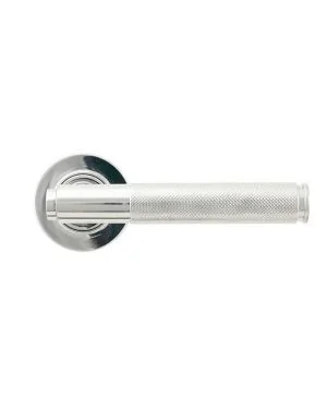 Polished Chrome Brompton Lever on Rose Set (Plain) - Unsprung