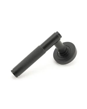 Matt Black Brompton Lever on Rose Set (Art Deco) - Unsprung