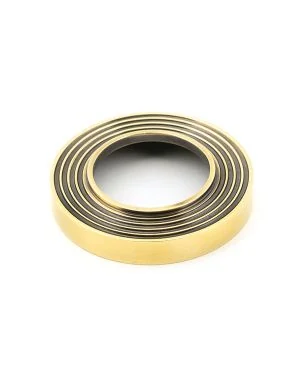 Aged Brass Newbury Lever on Rose Set (Beehive) - Unsprung