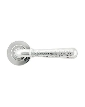 Polished Chrome Hammered Newbury Lever on Rose Set (Plain) - Unsprung