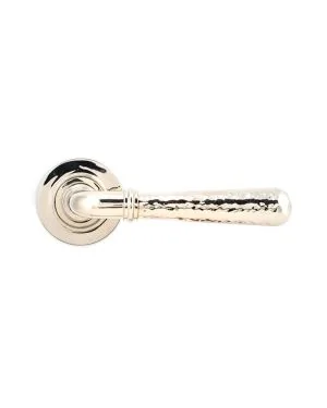 Polished Nickel Hammered Newbury Lever on Rose Set (Plain) - Unsprung