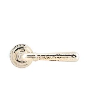 Polished Nickel Hammered Newbury Lever on Rose Set (Art Deco) Unsprung