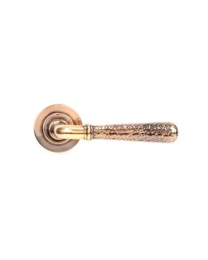 Polished Bronze Hammered Newbury Lever on Rose Set (Plain) - Unsprung