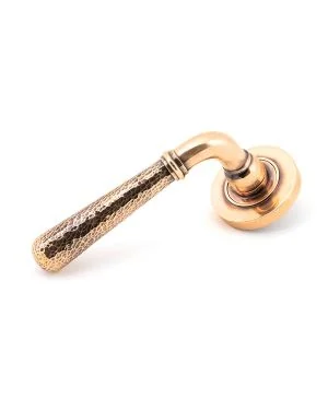 Polished Bronze Hammered Newbury Lever on Rose Set (Plain) - Unsprung