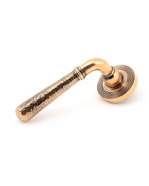 Polished Bronze Hammered Newbury Lever on Rose Set (Beehive) - Unsprung