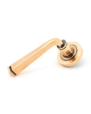Polished Bronze Avon Round Lever on Rose Set (Plain) - Unsprung