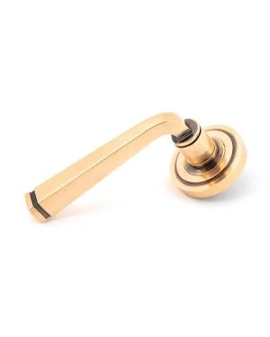 Polished Bronze Avon Round Lever on Rose Set (Art Deco) - Unsprung