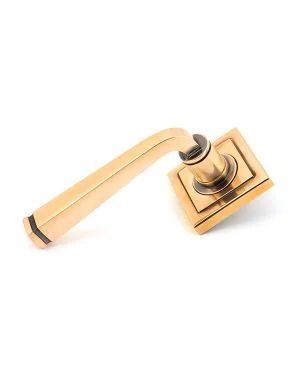 Polished Bronze Avon Round Lever on Rose Set (Square) - Unsprung