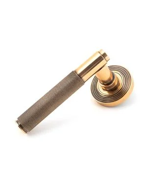 Polished Bronze Brompton Lever on Rose Set (Beehive) - Unsprung