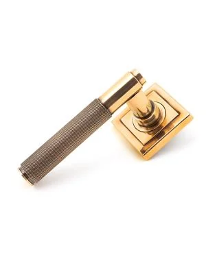 Polished Bronze Brompton Lever on Rose Set (Square) - Unsprung