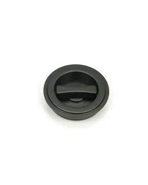 Aged Bronze 60mm Art Deco Round Pull - Privacy Set