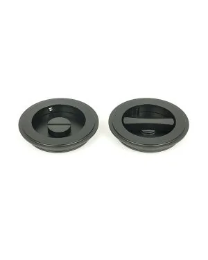 Matt Black 75mm Art Deco Round Pull - Privacy Set