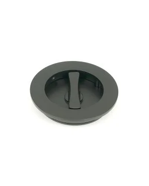 Matt Black 75mm Plain Round Pull - Privacy Set