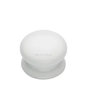 Cabinet Knob Plain White 32mm with Porcelain base