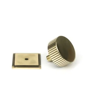 Aged Brass Judd Cabinet Knob - 38mm (Square)