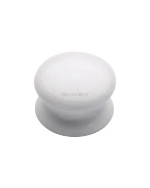 Cabinet Knob Plain White 38mm with Porcelain base