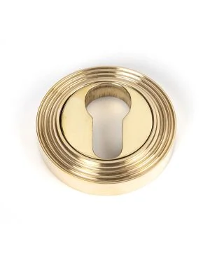 Polished Brass Round Euro Escutcheon (Beehive)