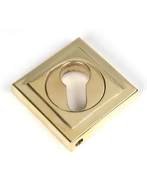 Polished Brass Round Euro Escutcheon (Square)