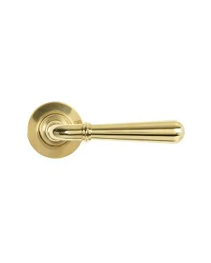 Polished Brass Newbury Lever on Rose Set (Plain)