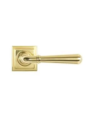 Polished Brass Newbury Lever on Rose Set (Square)