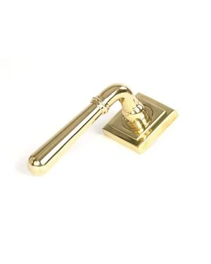 Polished Brass Newbury Lever on Rose Set (Square) - Unsprung