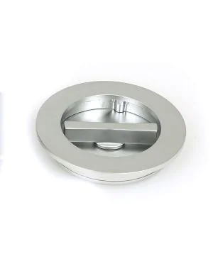 Satin Chrome 75mm Plain Round Pull - Privacy Set