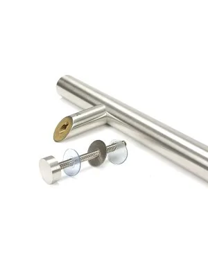 Satin SS (304) 100mm Bolt Fixings for T Bar (2) - Offset